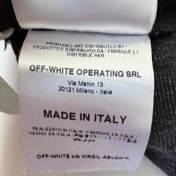 OFF-WHITE‎ C/O VIRGIL ABLOH Black Denim Jean high rise Shorts Size 26 cut off